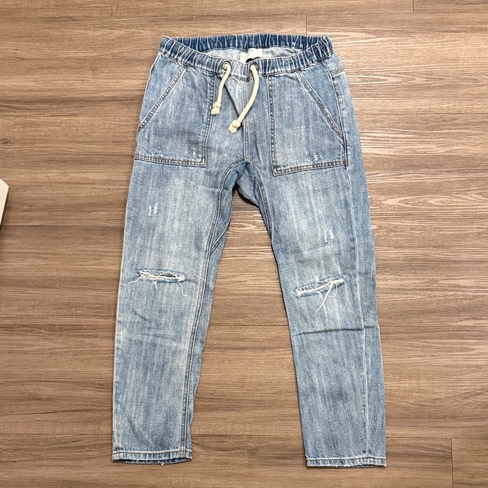 OneTeaspoon Women’s Drawstring Boyfriend Baggy Distressed Jeans